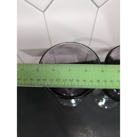 Cristal D'Arques-Durand Amethyst Wine Glasses, Set of 2, Vintage Purple Stemware - Picture 9 of 9